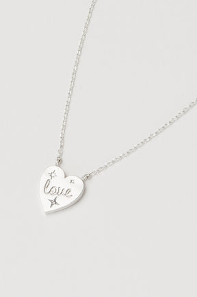 estella bartlett Love Engraved Pendant Silver Plated Packaging Message: Love Friendship Unity