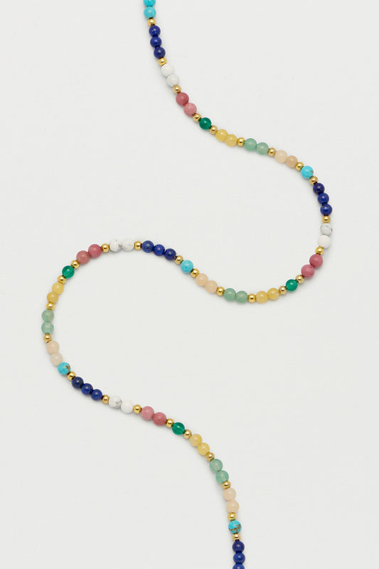 Rainbow Choker Beaded Necklace Hippie Love 60s Pride Large Beads Glass -  Swirl | eBay
