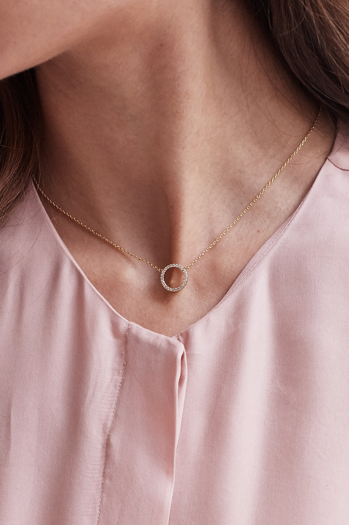 Rose Gold Double Circle Chain And Locket – italiansilver925.in