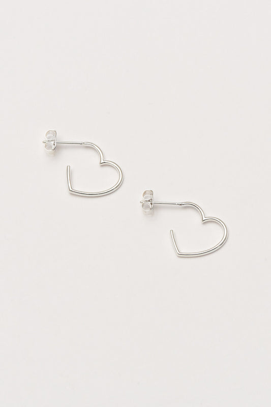 Open Heart Hoop Earrings