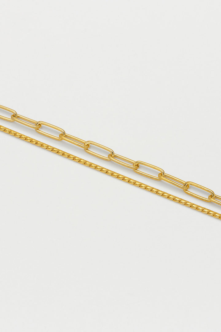 Double Layer Paperclip Chain Bracelet