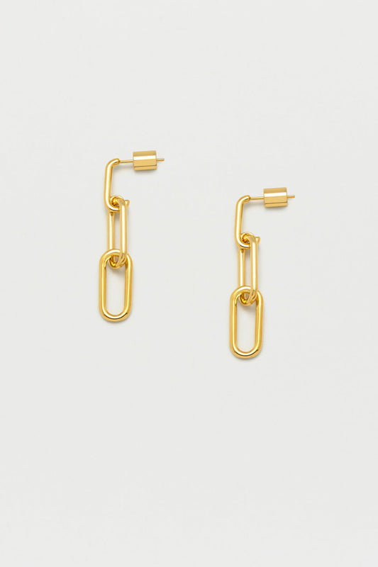 Paperclip Chain Link Drop Earrings