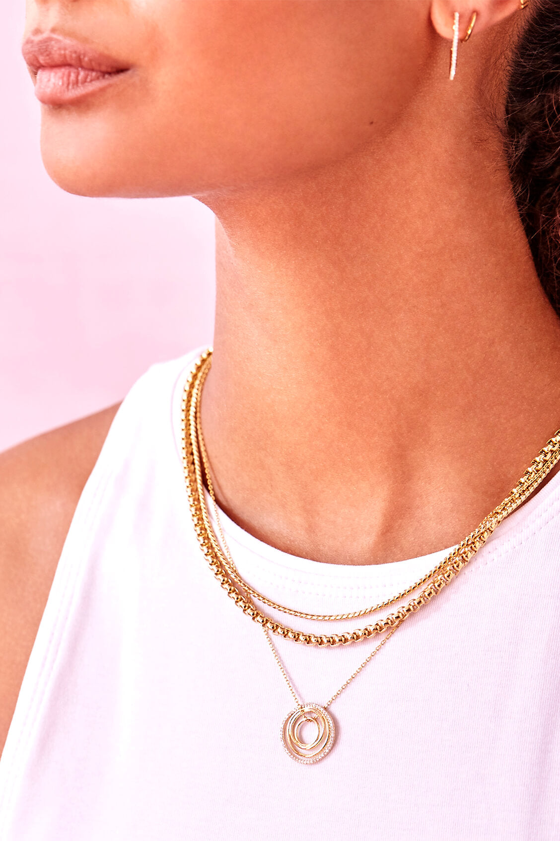 Organic CZ Circles Necklace