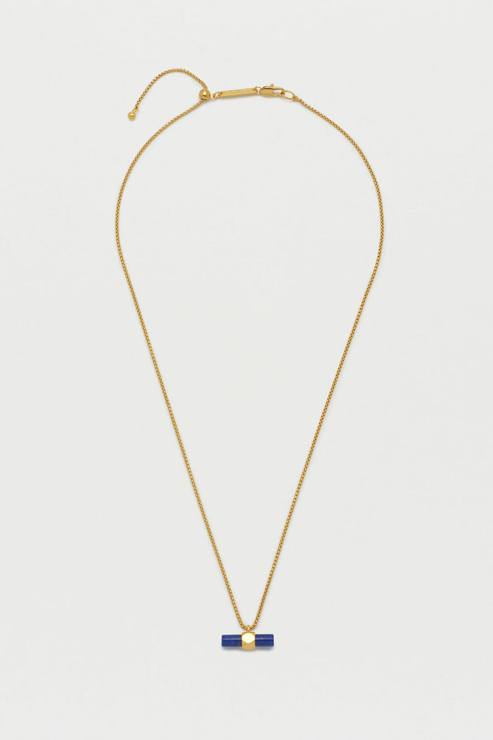 Gemstone T-Bar Pendant Necklace