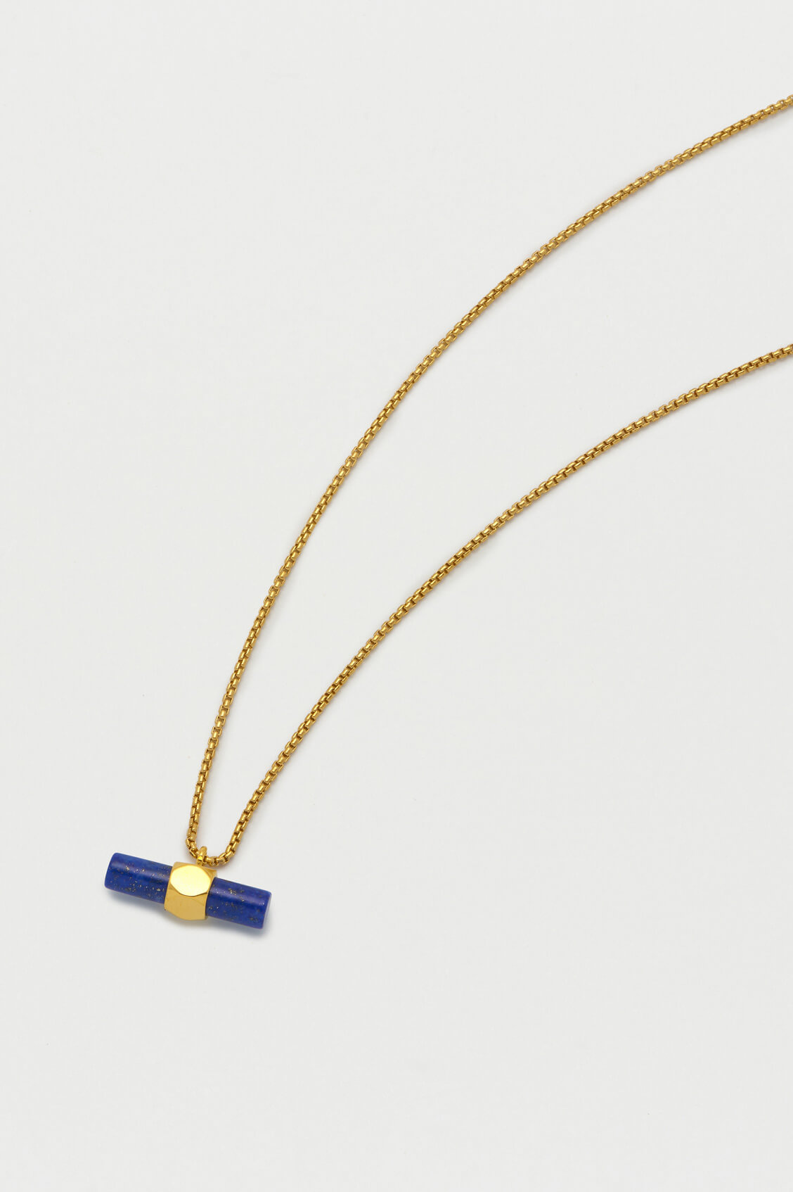 Gemstone T-Bar Pendant Necklace