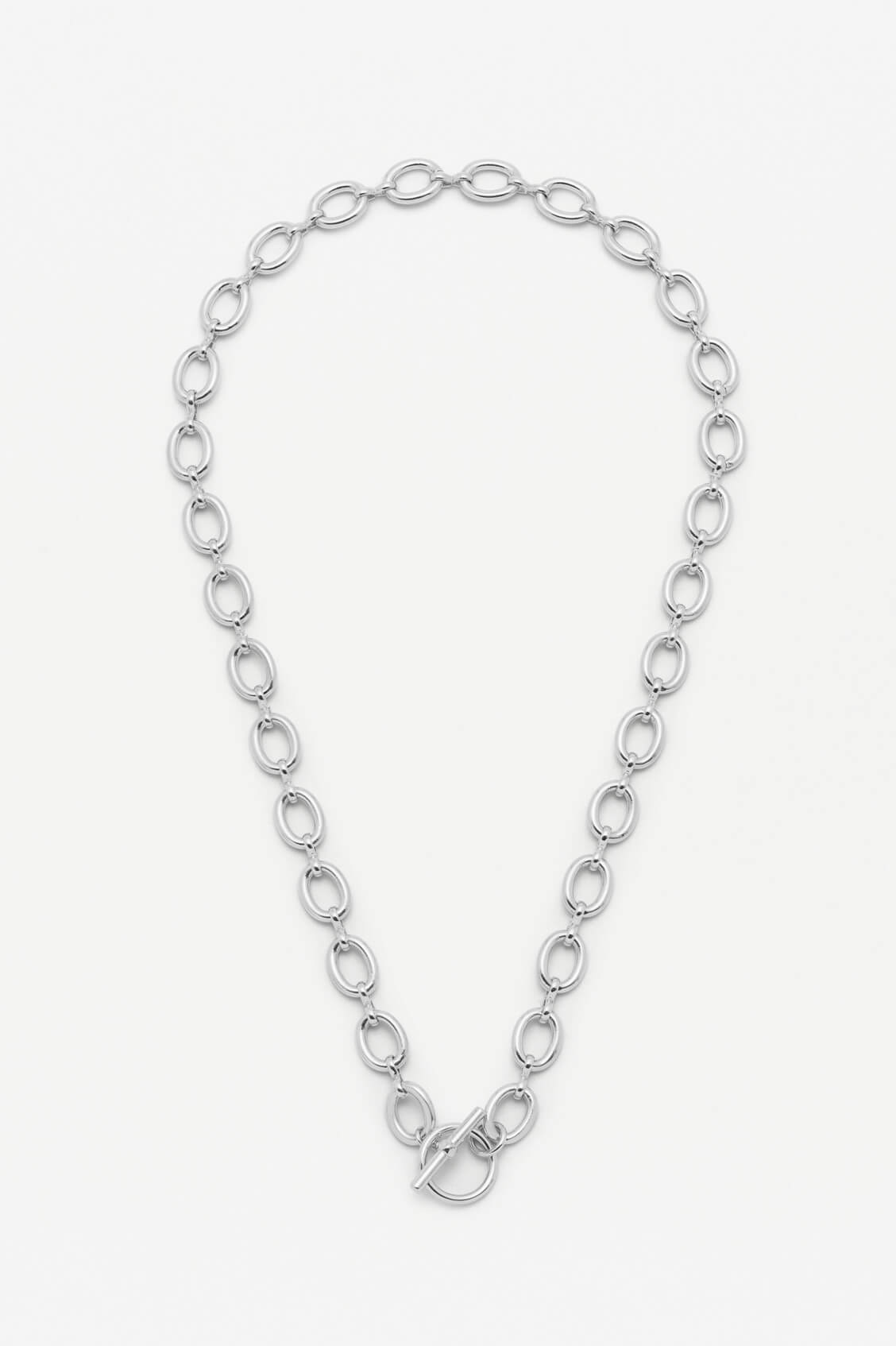 Oval Link T-Bar Chain Necklace