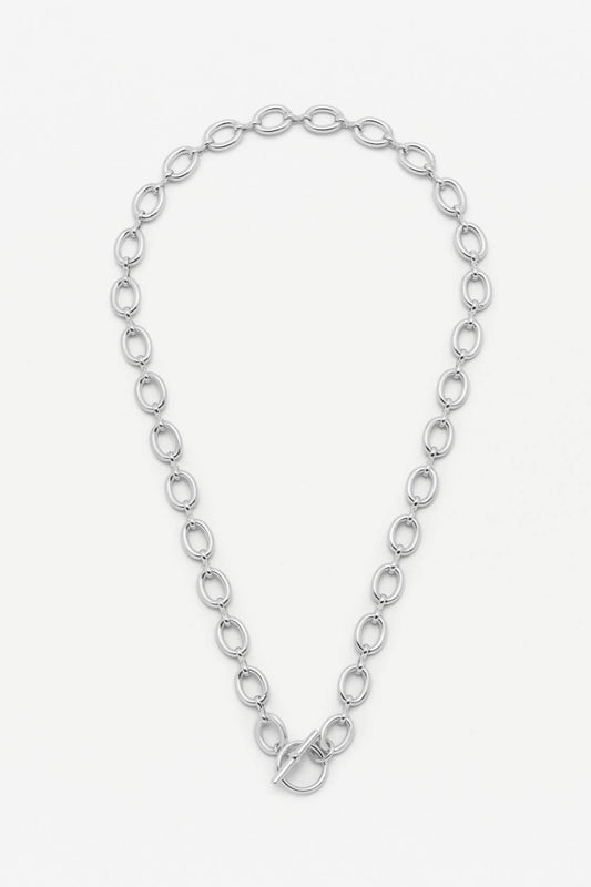 Oval Link T-Bar Chain Necklace