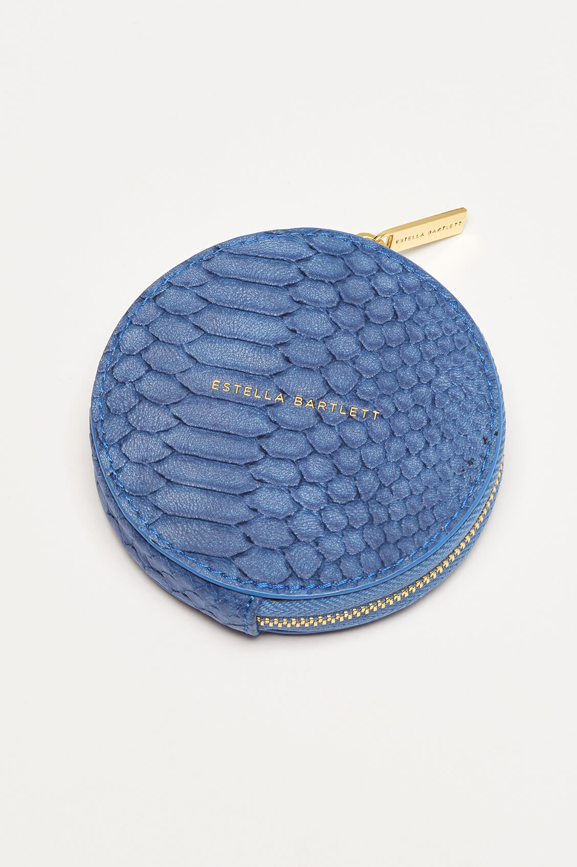 Navy Snake Effect Circle Coin Purse