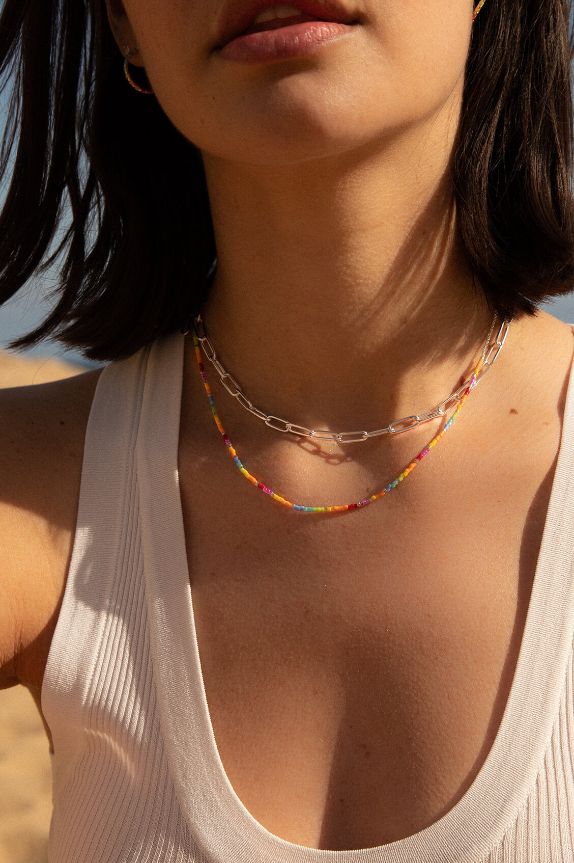 Rainbow Beaded Necklace